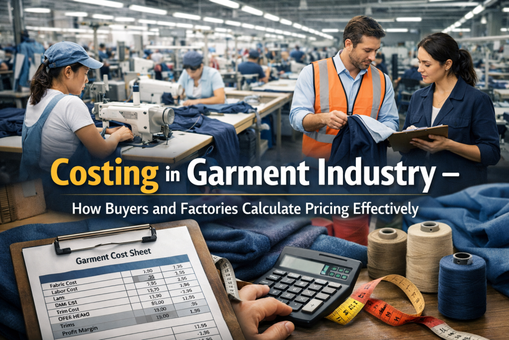 Garment costing and pricing calculation in apparel manufacturing factory